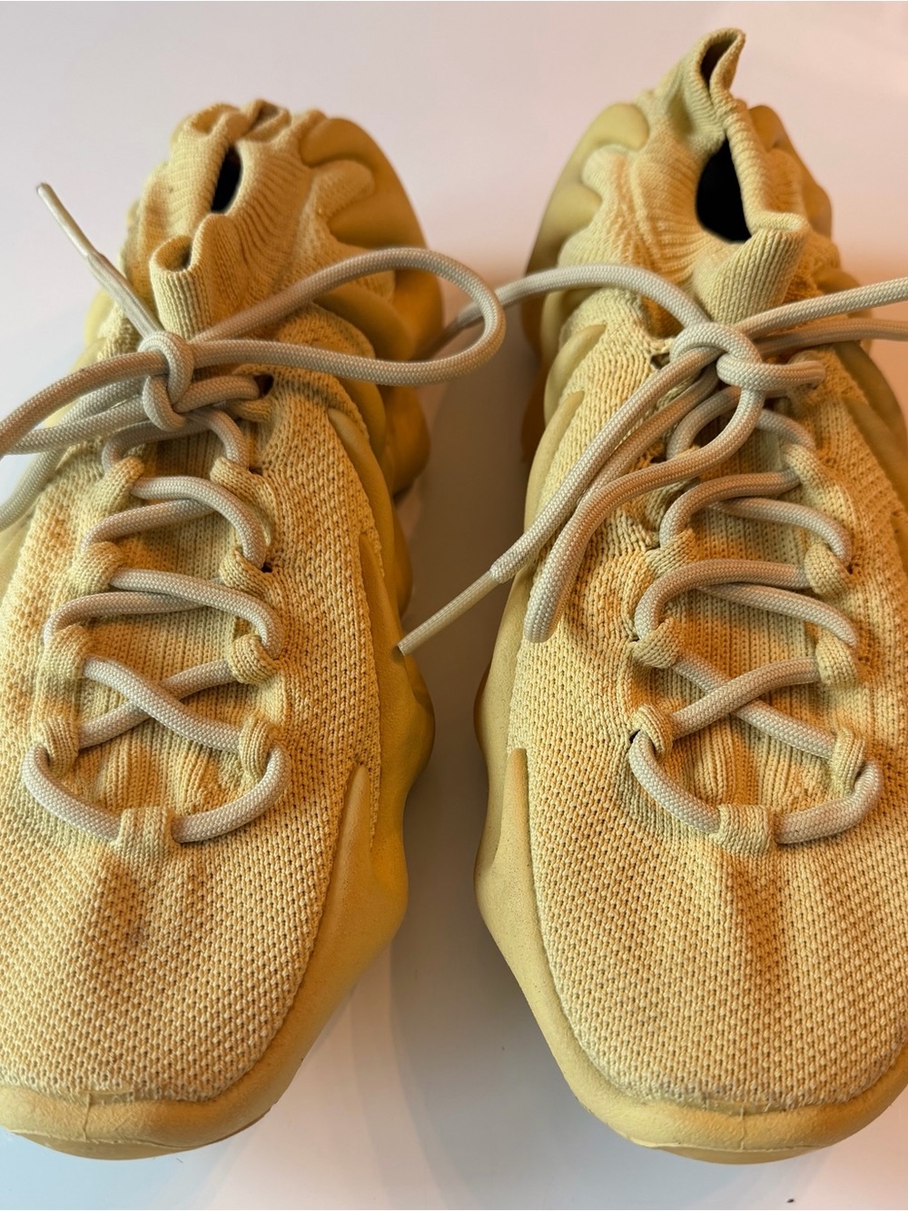 Adidas Yeezy 450 Men's Sulfer Yellow Knit Athletic Sneakers